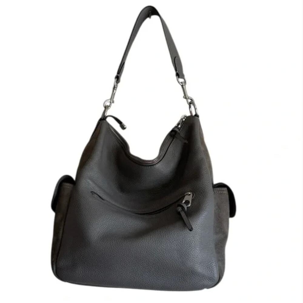 Coach Pennie Bag Gray Leather & Suede | Style C1522 | Slouchy Shoulder Bag